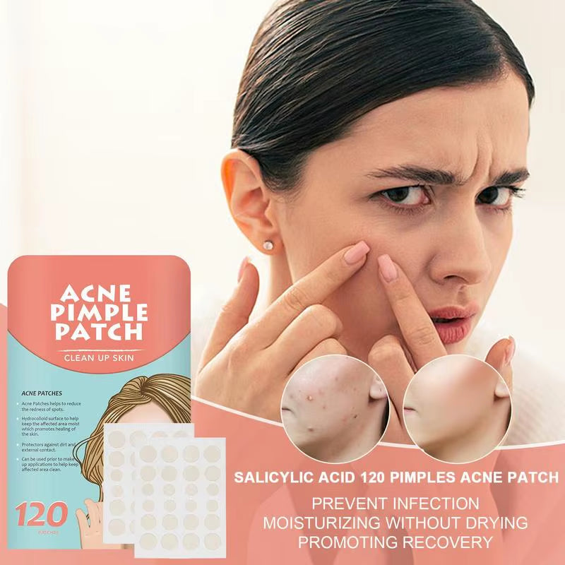 Pimple Patches for Face Hydrocolloid 120Pcs Blemish Patches Acnes Dots Pimple Patches Acnes Patches for Skin Care Spot Stickers