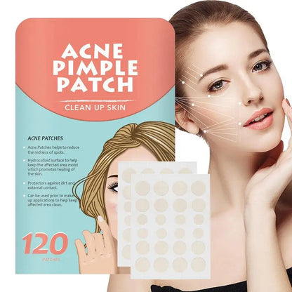 Fast Healing Pimple Patches(Transparent/Invisible) for Face Hydrocolloid 120Pcs Blemish Patches Acnes Dots Pimple Patches Acnes Patches for Skin Care Spot Stickers, Waterproof